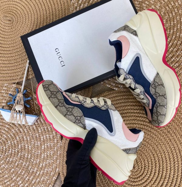gucci ayakkabi rhyton pembe lacivert sneaker