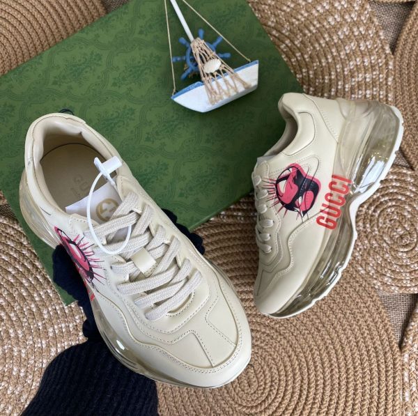 gucci ayakkabi yazili sneaker rhyton seffaf taban