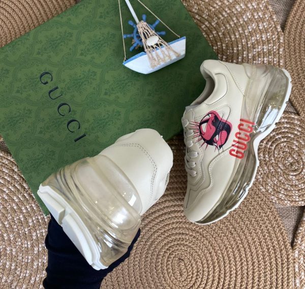 gucci ayakkabi yazili sneaker rhyton seffaf taban