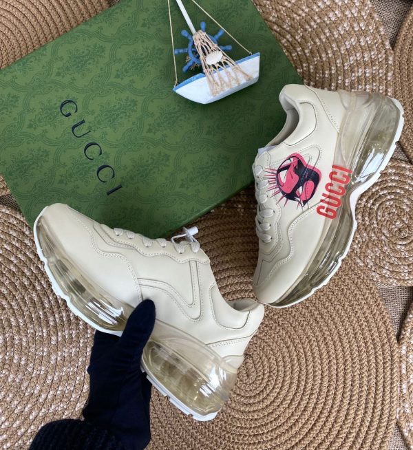 gucci ayakkabi yazili sneaker rhyton seffaf taban