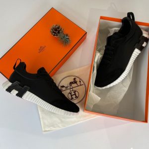 hermes ayakkabi erkek sneakers bouncing siyah beyaz