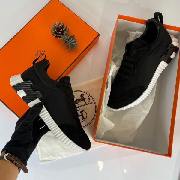 hermes ayakkabi erkek sneakers bouncing siyah beyaz