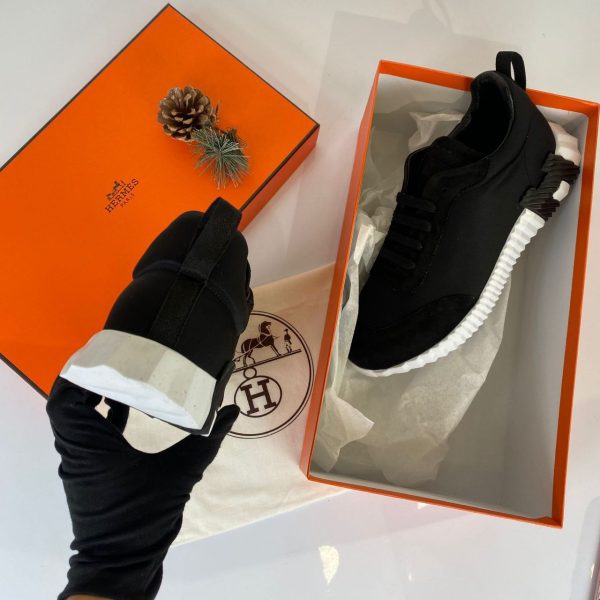 hermes ayakkabi erkek sneakers bouncing siyah beyaz