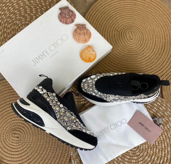 jimmy choo ayakkabi sneaker ayakkabi tasli siyah