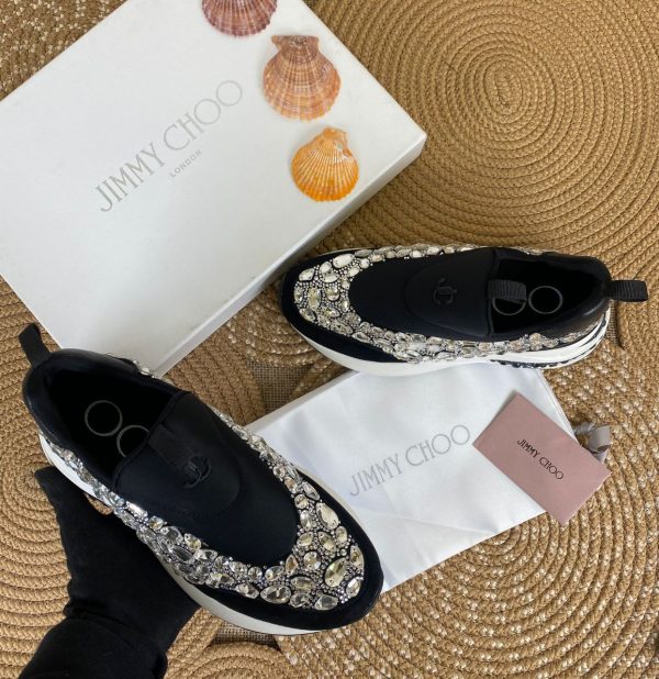 jimmy choo ayakkabi sneaker ayakkabi tasli siyah