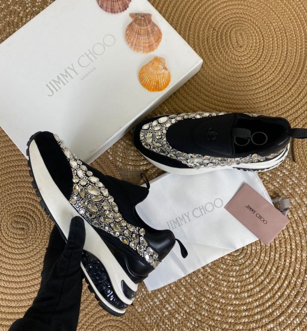 jimmy choo ayakkabi sneaker ayakkabi tasli siyah