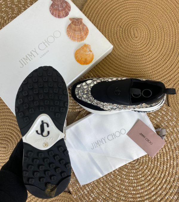 jimmy choo ayakkabi sneaker ayakkabi tasli siyah