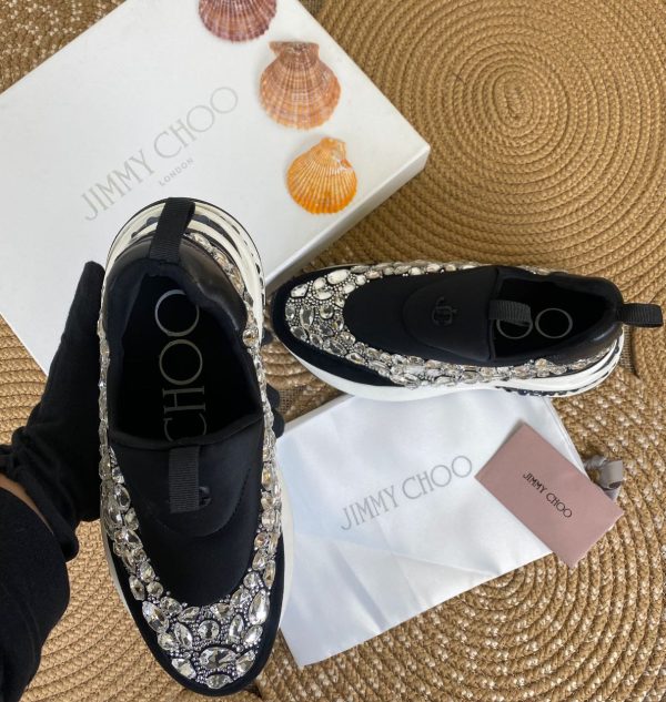 jimmy choo ayakkabi sneaker ayakkabi tasli siyah