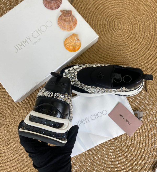 jimmy choo ayakkabi sneaker ayakkabi tasli siyah