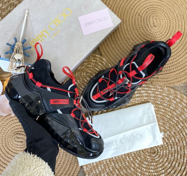 jimmy choo ayakkabi sneakers diamont siyah kirmizi