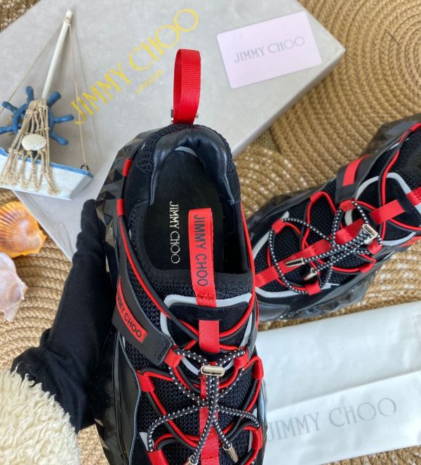 jimmy choo ayakkabi sneakers diamont siyah kirmizi