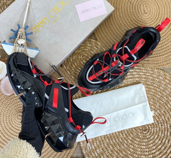 jimmy choo ayakkabi sneakers diamont siyah kirmizi