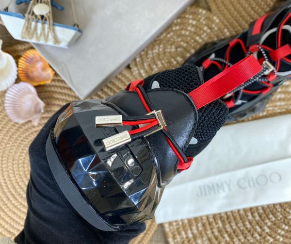 jimmy choo ayakkabi sneakers diamont siyah kirmizi