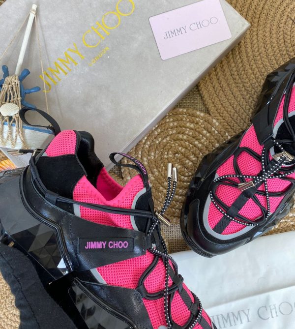 jimmy choo ayakkabi sneakers diamont siyah pembe