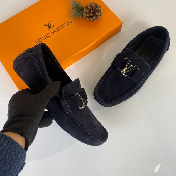 louis vuitton ayakkabi erkek lacivert suet loafer monte carlo moccasin