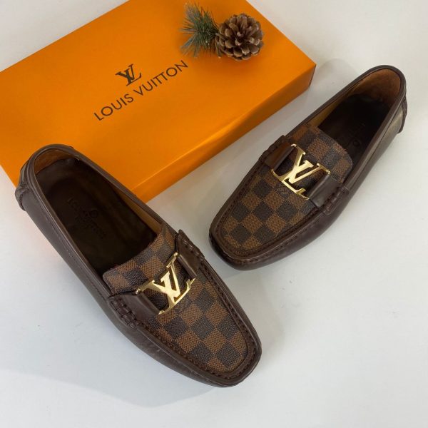 louis vuitton ayakkabi erkek loafer monte carlo moccasin kahve damali
