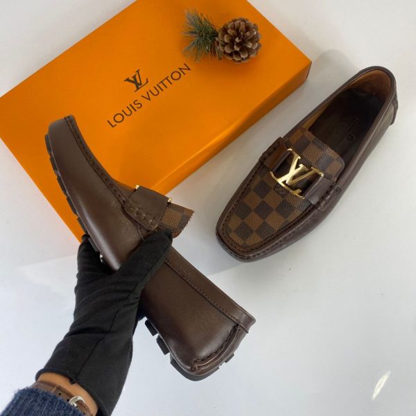 louis vuitton ayakkabi erkek loafer monte carlo moccasin kahve damali