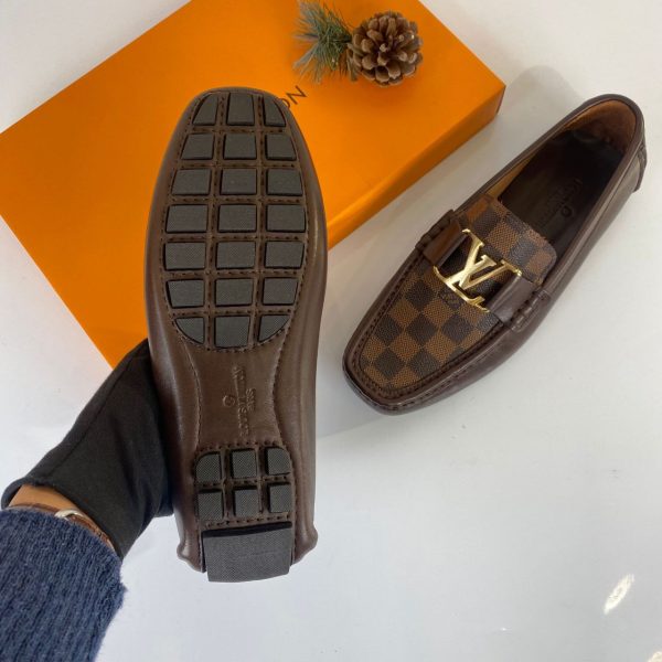 louis vuitton ayakkabi erkek loafer monte carlo moccasin kahve damali