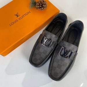 louis vuitton ayakkabi erkek loafer monte carlo moccasin siyah gri damali