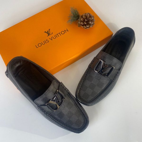 louis vuitton ayakkabi erkek loafer monte carlo moccasin siyah gri damali