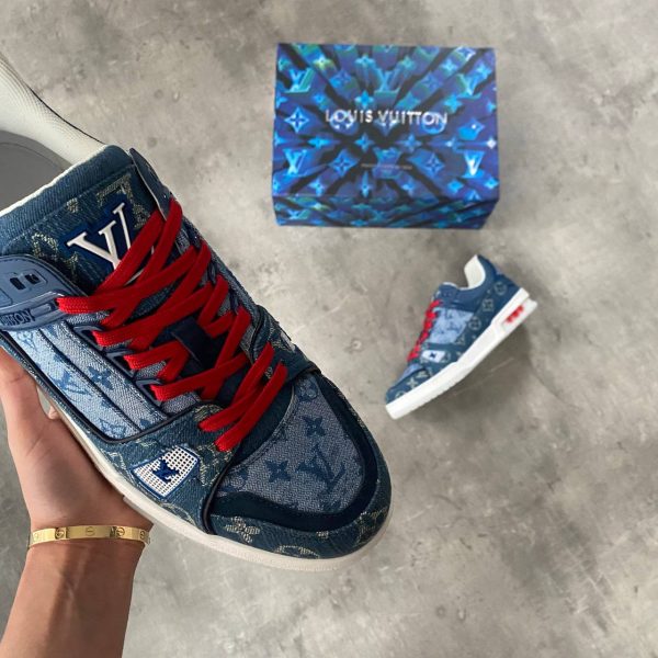 louis vuitton ayakkabi erkek sneakers denim jeans monogram