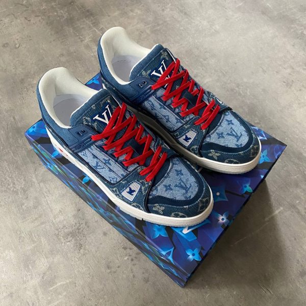louis vuitton ayakkabi erkek sneakers denim jeans monogram