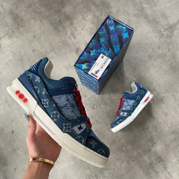 louis vuitton ayakkabi erkek sneakers denim jeans monogram