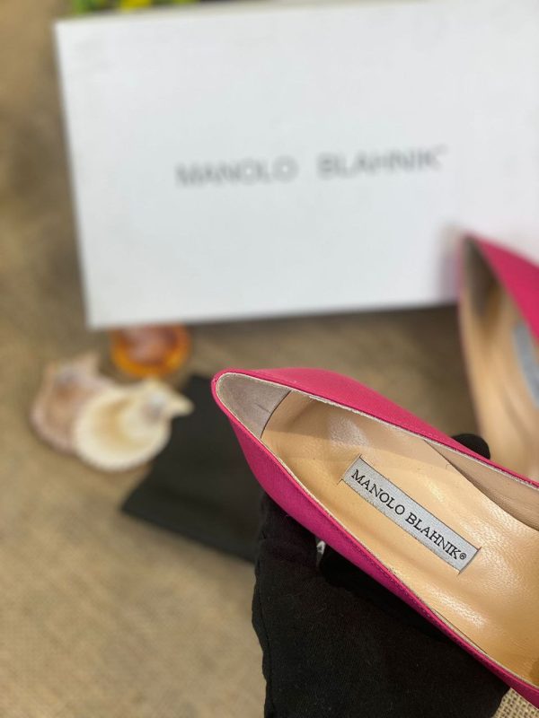 manolo blahnik ayakkabi pembe saten pumps 12 cm