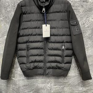 moncler mont erkek kolu trikolu cepli siyah yeni sezon