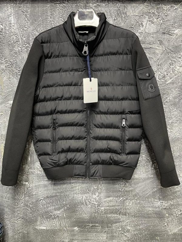 moncler mont erkek kolu trikolu cepli siyah yeni sezon
