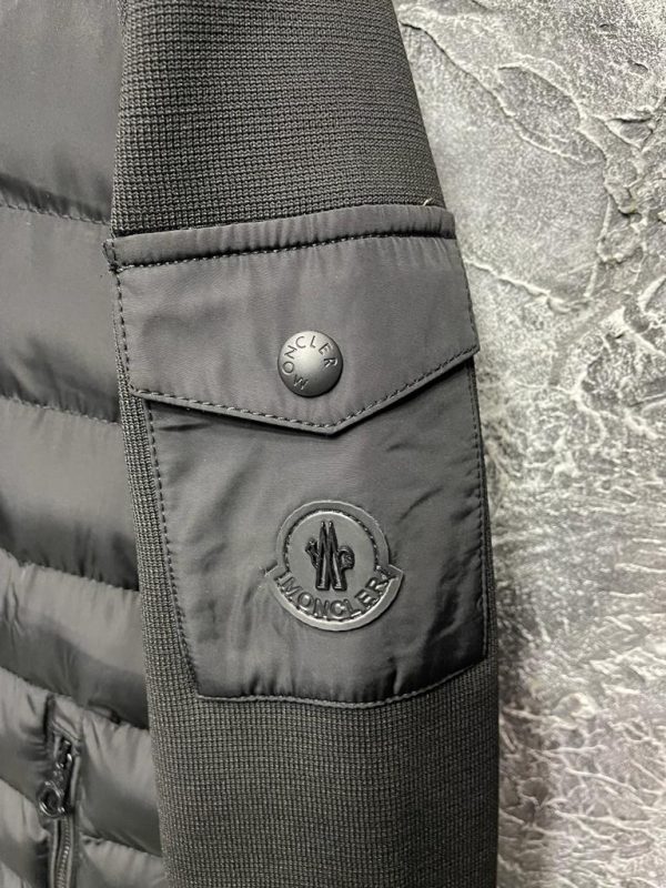 moncler mont erkek kolu trikolu cepli siyah yeni sezon