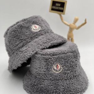 moncler sapka gri bucket pelus yumusak dokulu