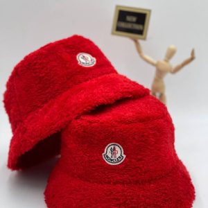 moncler sapka kirmizi bucket pelus yumusak dokulu
