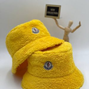 moncler sapka sari bucket pelus yumusak dokulu