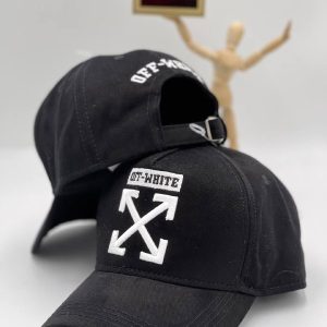 off white sapka siyah logolu