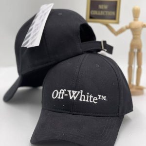 off white sapka siyah yazili