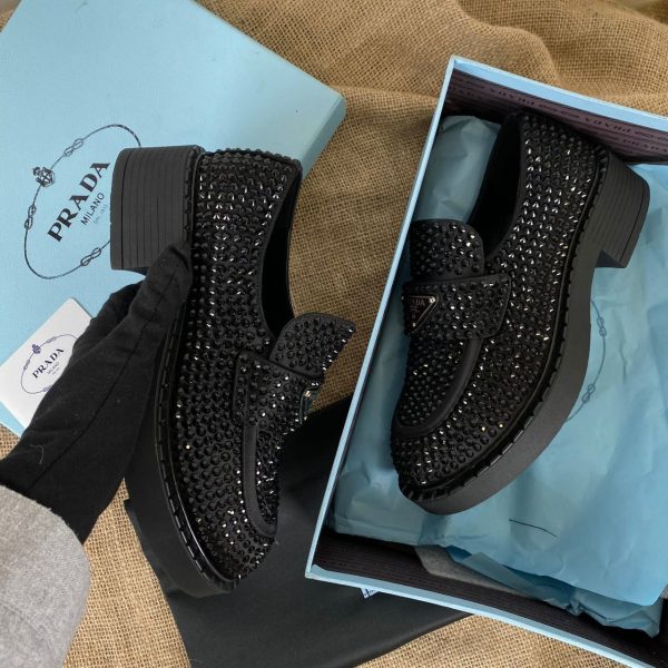 prada ayakkabi loafer siyah tasli birebir urun
