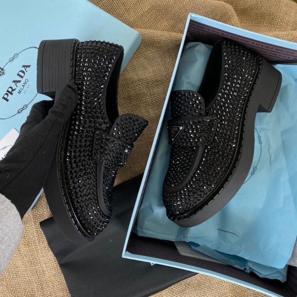 prada ayakkabi loafer siyah tasli birebir urun