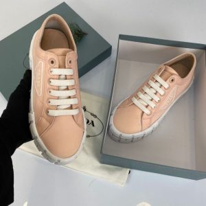 prada ayakkabi pembe nylon gabardine sneakers