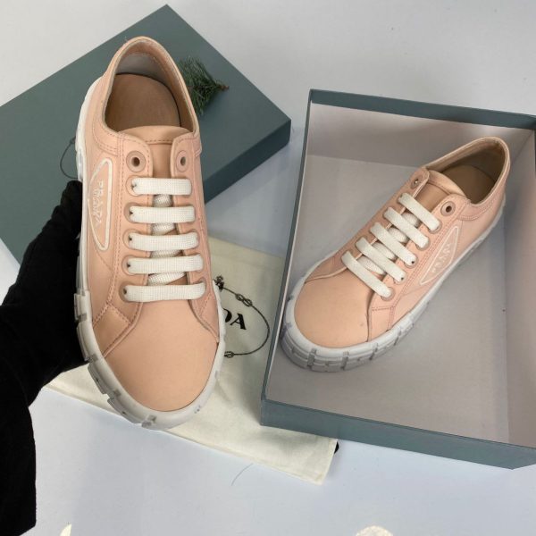 prada ayakkabi pembe nylon gabardine sneakers