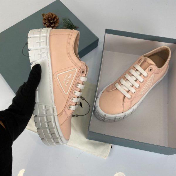 prada ayakkabi pembe nylon gabardine sneakers
