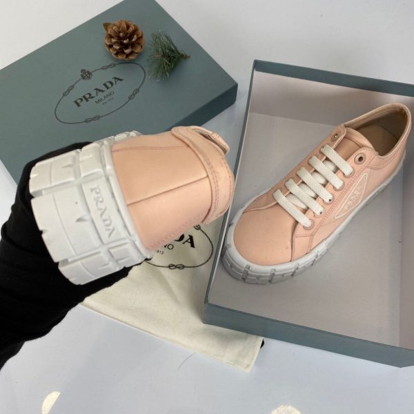 prada ayakkabi pembe nylon gabardine sneakers