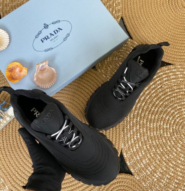 prada ayakkabi sneaker rush gabardine re nylon siyah alt siyah