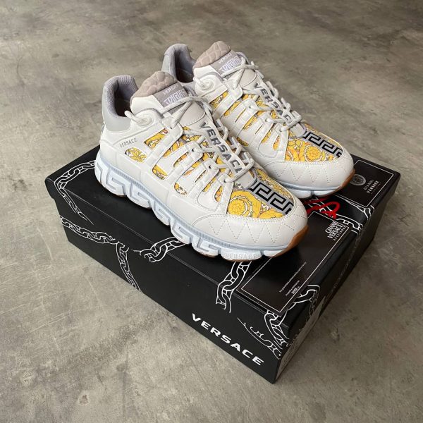 versace ayakkabi erkek sneakers beyaz sari