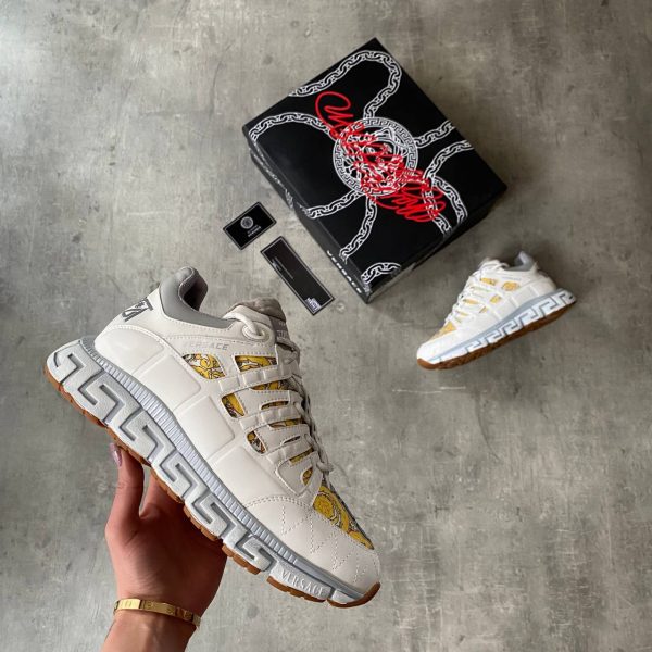 versace ayakkabi erkek sneakers beyaz sari