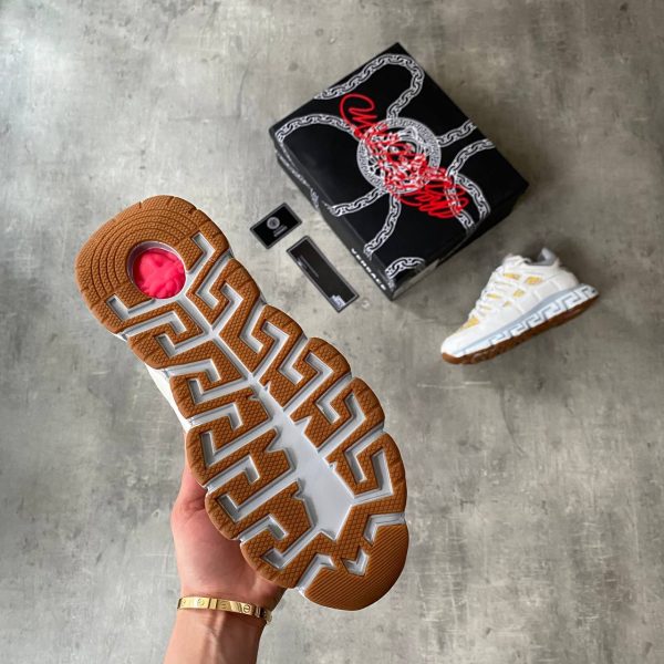 versace ayakkabi erkek sneakers beyaz sari