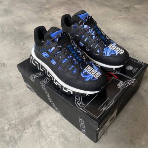 versace ayakkabi erkek sneakers siyah mavi