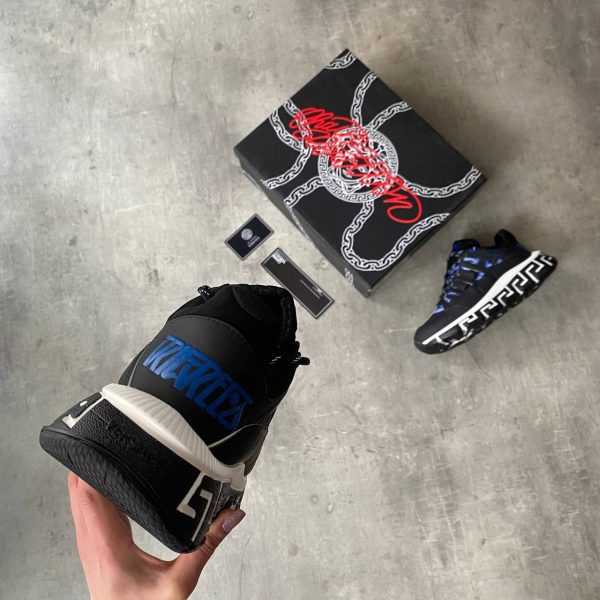 versace ayakkabi erkek sneakers siyah mavi