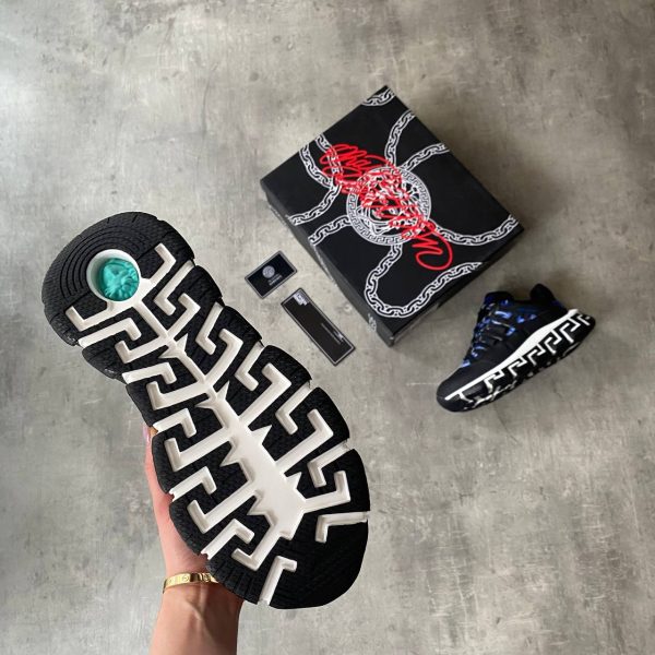 versace ayakkabi erkek sneakers siyah mavi