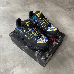 versace ayakkabi erkek sneakers siyah mavi sari